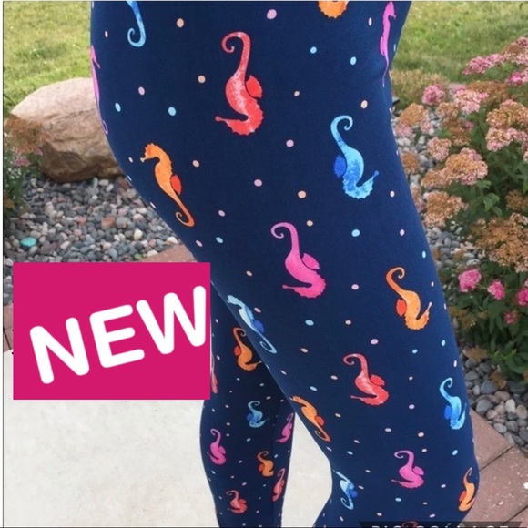 MomMe And More Pants - NEW Women's Seahorse Blue Leggings OS & TC